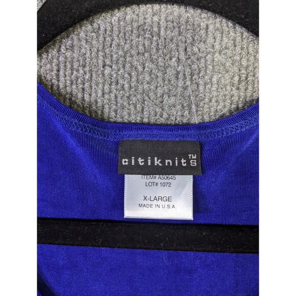 Citiknits Maxi Dress Womens XL Stretchy Pullover Minimal Slinky Full Long Cobalt - Picture 9 of 16